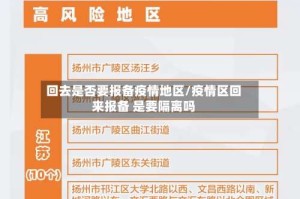 回去是否要报备疫情地区/疫情区回来报备 是要隔离吗