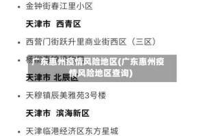 广东惠州疫情风险地区(广东惠州疫情风险地区查询)